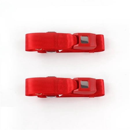 Standard 2 Point Red Lap Bucket Seat Belt Kit with 2 Belts for 1968-1983 VW Type 1
