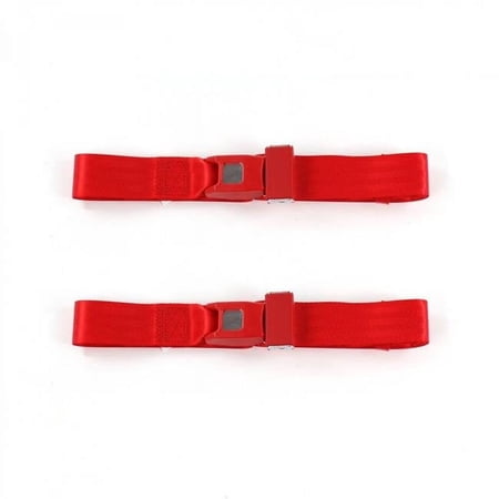 Standard 2 Point Red Lap Bucket Seat Belt Kit with 2 Belts for 1970-1981 Camaro