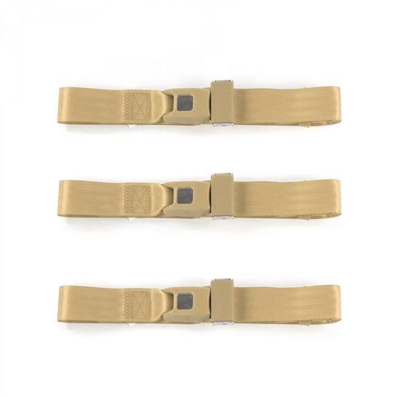 Standard 2 Point Tan Lap Bench Seat Belt Kit with 3 Belts for 1960-1962 Chevy Truck
