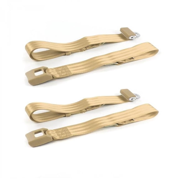 Standard 2 Point Tan Lap Bucket Seat Belt Kit for 1961-1980 IH Scout - 2 Belts