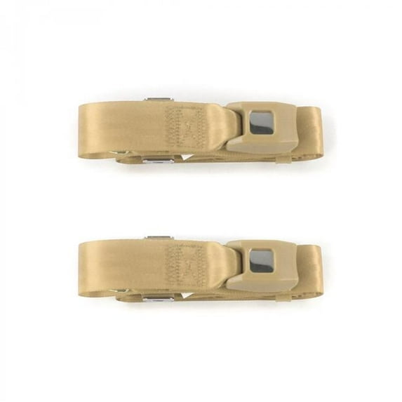 Standard 2 Point Tan Lap Bucket Seat Belt Kit with 2 Belts for 1949-1967 VW Type 2 Split