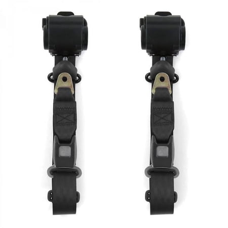 Standard 3 Point Black Retractable Bucket Seat Belt Kit for 1955-1959 Chevy Truck - 2 Belts