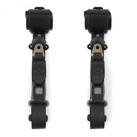 Standard 3 Point Black Retractable Bucket Seat Belt Kit for Ford Bronco 1980-1996 - 2 Belts