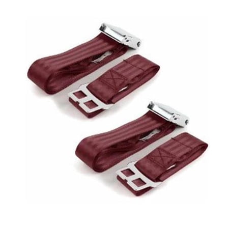 Standard 3 Point Burgundy Retractable Bucket Seat Belt Kit with Bracketry & 2 Belts for 1963-1966 Chevy Truck