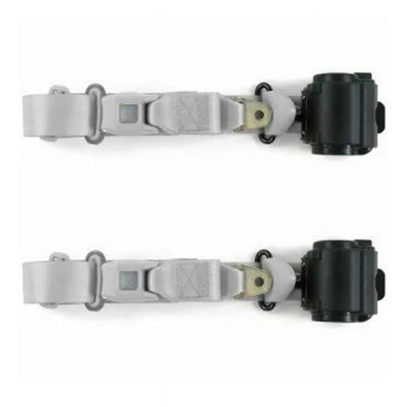 Standard 3 Point Burgundy Retractable Bucket Seat Belt Kit with Bracketry for 1966-1970 Ford Falcon - 2 Belts