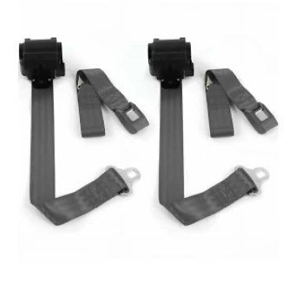 Standard 3 Point Burgundy Retractable Bucket Seat Belt Kit with