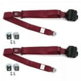 thumbnail image 1 of Standard 3 Point Burgundy Retractable Bucket Seat Belt Kit with Bracketry for Jeep CJ & DJ 1971-1986 - 2 Belts, 1 of 1