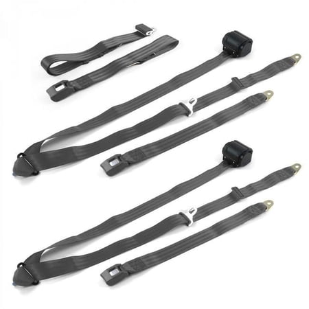 Standard 3 Point Charcoal Retractable Bench Seat Belt Kit for Early Triumph 1946-1954 - 3 Belts