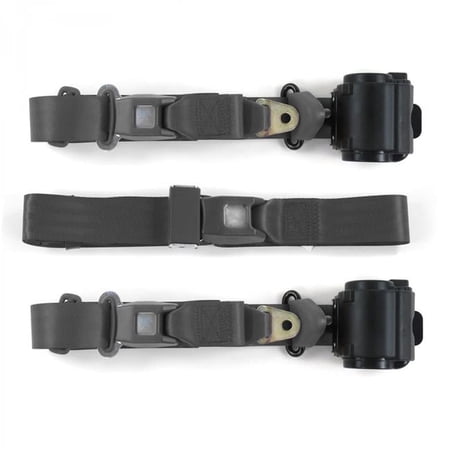 Standard 3 Point Charcoal Retractable Bench Seat Belt Kit for Nash Rambler 1950-1954 - 3 Belts