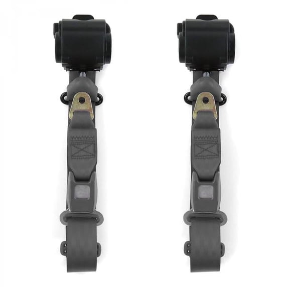 Standard 3 Point Charcoal Retractable Bucket Seat Belt Kit for 1979-1987 AMC Eagle - 2 Belts