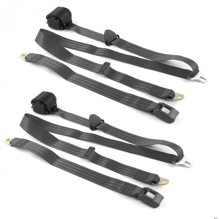 Standard 3 Point Charcoal Retractable Bucket Seat Belt Kit for 1982-1994 Chevy S10 Blazer - 2 Belts