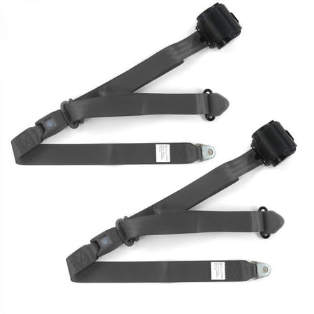 Standard 3 Point Charcoal Retractable Bucket Seat Belt Kit for Nash Rambler 1950-1954 - 2 Belts