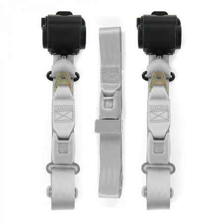 Standard 3 Point Gray & Grey Retractable Bench Seat Belt Kit for Chevy Truck 1941-1946 - 3 Belts