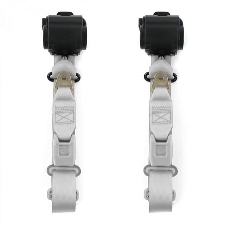 Standard 3 Point Gray & Grey Retractable Bucket Seat Belt Kit for Desoto 1929-1945 - 2 Belts