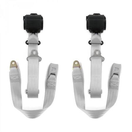 Standard 3 Point Gray Retractable Bucket Seat Belt Kit for 1962-1965 Chevy II - 2 Belts