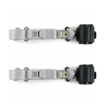 Standard 3 Point Gray Retractable Bucket Seat Belt Kit with Bracketry & 2 Belts for 1941-1946 Chevy Truck