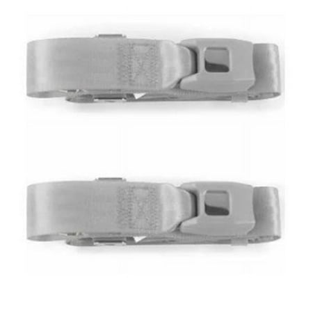 Standard 3 Point Gray Retractable Bucket Seat Belt Kit with Bracketry for VW Karmann GHIA - 2 Belts