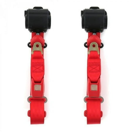 Standard 3 Point Red Retractable Bucket Seat Belt Kit for 1958-1988 AMC - 2 Belts