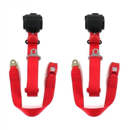 Standard 3 Point Red Retractable Bucket Seat Belt Kit for Ford Falcon 1964-1965 - 2 Belts
