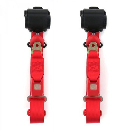 Standard 3 Point Red Retractable Bucket Seat Belt Kit for Ford Thunderbird 1955-1957 - 2 Belts