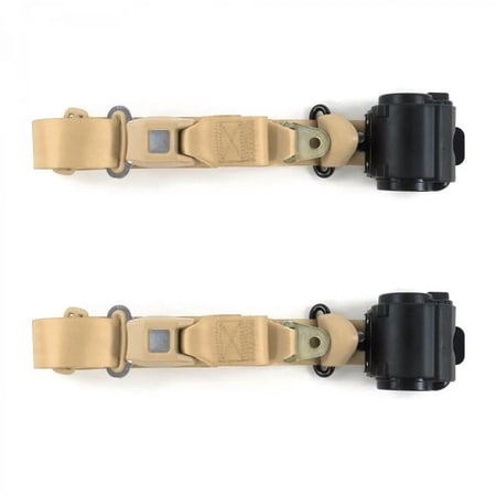 Standard 3 Point Tan Retractable Bucket Seat Belt Kit for Triumph Herald 1959-1971 - 2 Belts