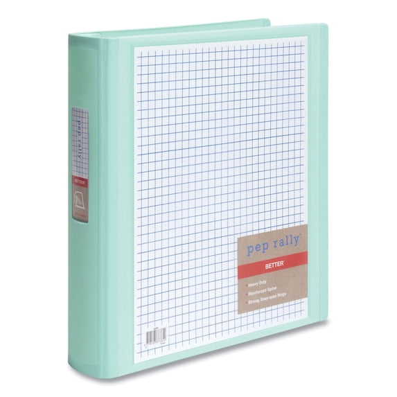 Standard 3-Ring View Binder, Polypropylene, 3 Rings, 1.5" Capacity, 11 x 8.5, Mint | Bundle of 10 Each