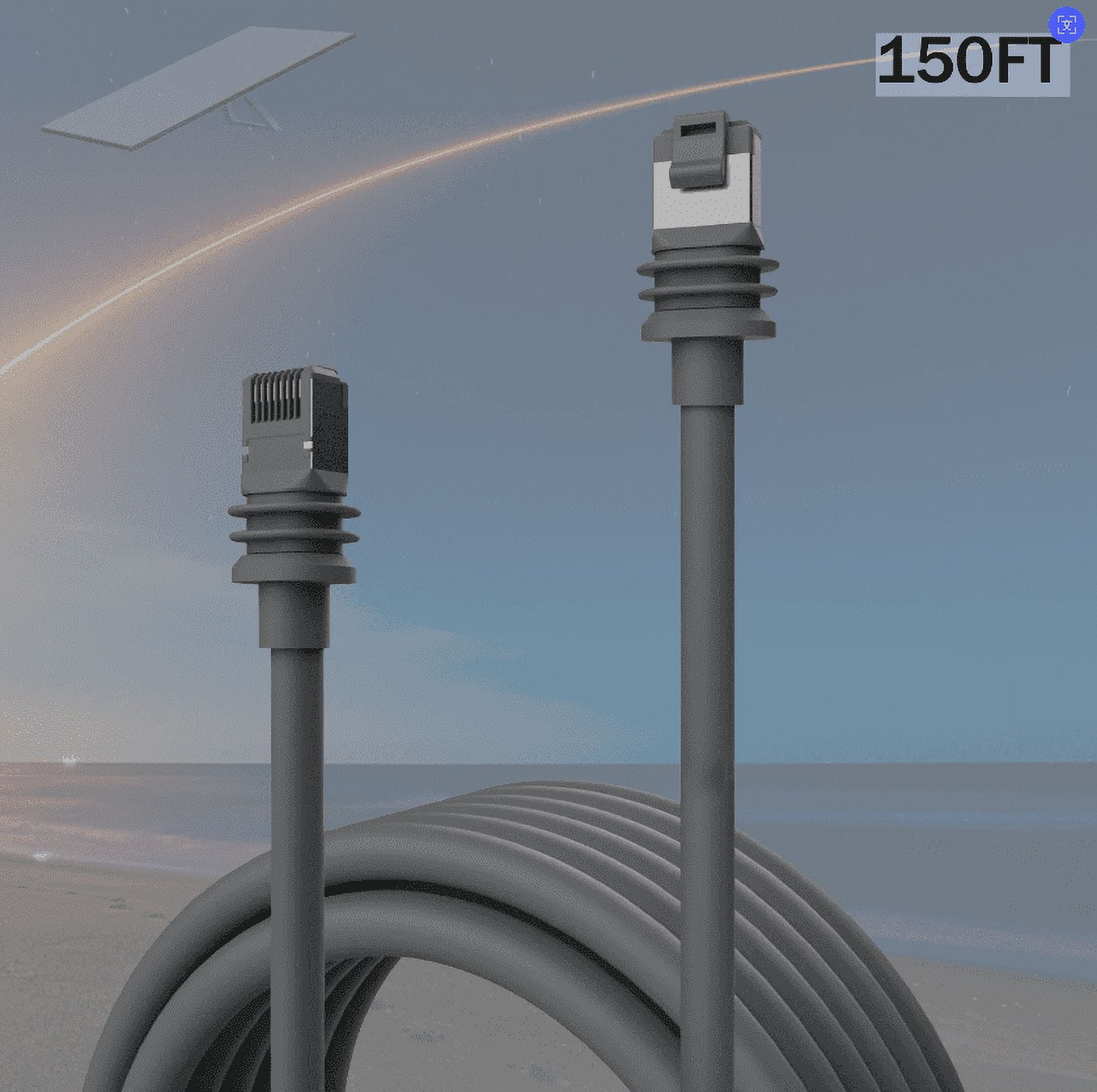 Standard 46M (150FT) Cable For Starlink Gen 3, Outdoor Cable V3 Dish Compatible Only