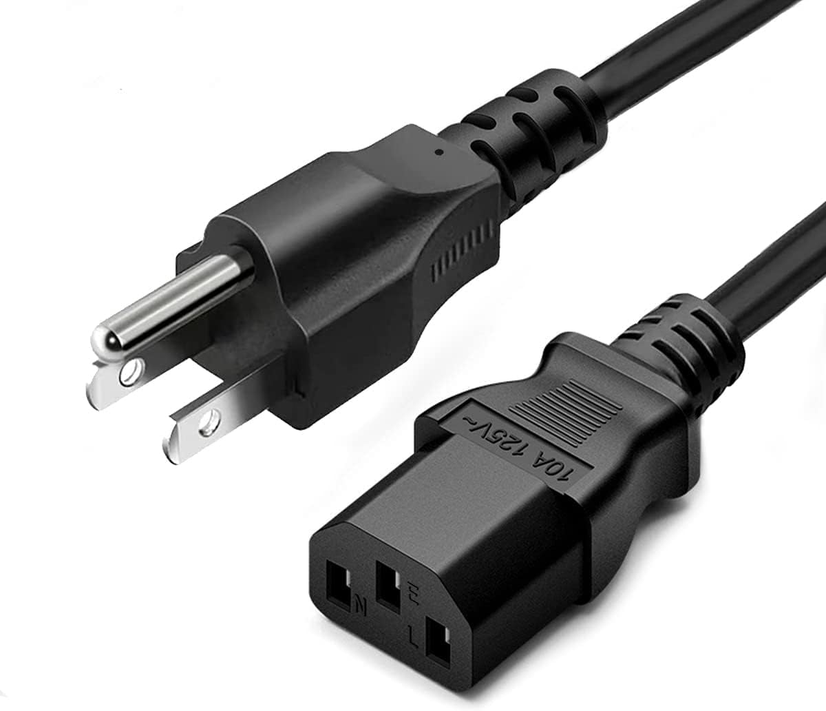 Standard 5FT 3 Prong Power Cord High Quality Universal US Power Cable For Electronics, TV, Computer, Appliance