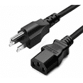 thumbnail image 1 of Standard 6ft AC Power Cord Cable, 3-Prong Replacement Power Cable for Computers, Printers, Monitors, Laptops, and Electronics, 1 of 3