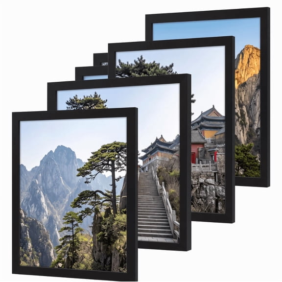 Standard 8.5x11 Document Frame 5 Pack, Versatile Display Frames for Awards, Diplomas, s, Photos, Artwork, Wall or Tabletop Setup, Suitable for Home, Office, Special Occasions, Black