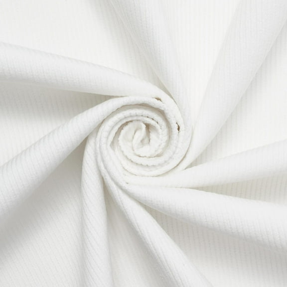 Standard 9 Wale Corduroy Hypoallergenic Cotton 59/60” Fabric By The Yard - White (1 Yard)