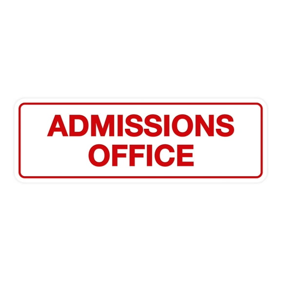 Standard Admissions Office Sign (White/Red) - Medium