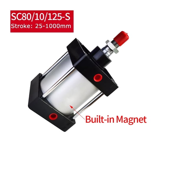 Standard Air Pneumatic Cylinders Piston SC80/100/125mm Bore Double Acting 25-1000mm Stroke With Magnet ,Multifunctional