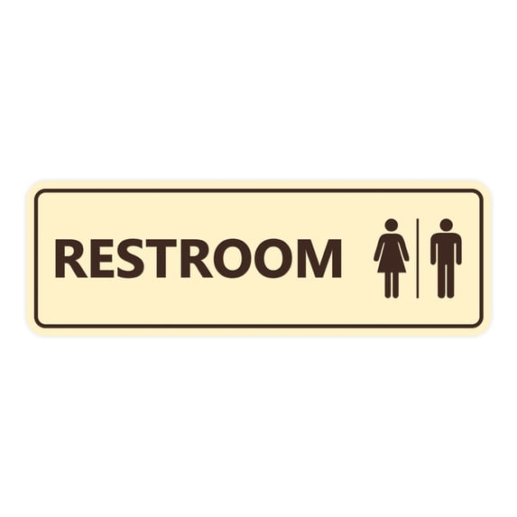 Standard All Gender Restroom(Ivory/Dark Brown) - Medium 2-3/4" X 7"