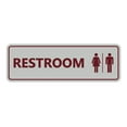 thumbnail image 1 of Standard All Gender Restroom(Light Grey / Burgundy) - Small 2" X 6", 1 of 4