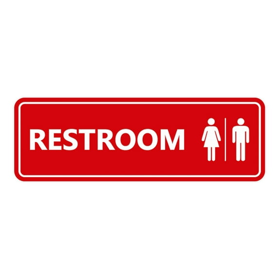 Standard All Gender Restroom(Red/Yellow) - Large 3" X 9"