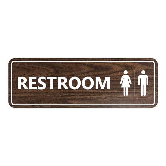Standard All Gender Restroom(Walnut) - Small 2" X 6"