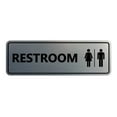 thumbnail image 1 of Standard All Gender Restroom With Adhesive Tape (Brushed Silver) - Small 2" X 6", 1 of 4