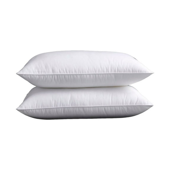 Standard Bed Pillows Set of 2 Down Alternative Fiber Filled Soft Support for Side Back Stomach Sleepers Machine Washable