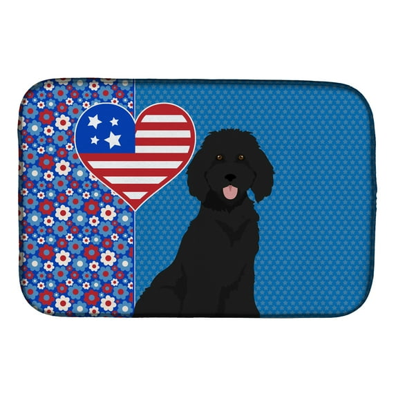 Standard Black Poodle USA American Dish Drying Mat 14 in x 21 in