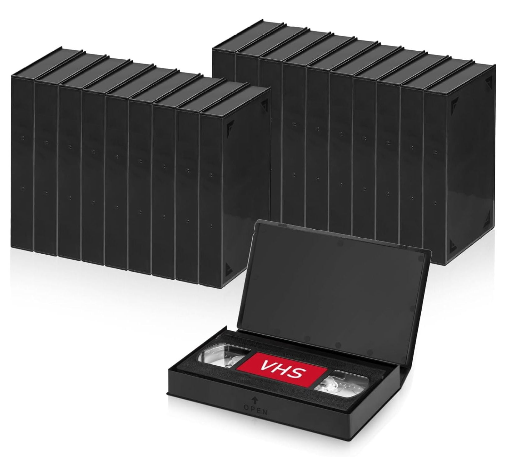 Vhs Storage Containers 20-Pack Heavy Duty VHS Cases With Clear