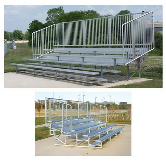 Standard Bleachers with Vertical Picket Railing, 21 ft. - 5 Row