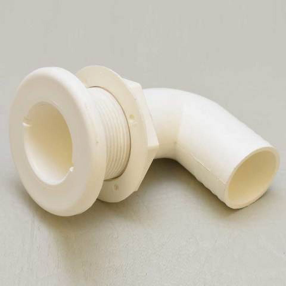 Standard Boat Thru Hull Elbow 1 1/2 Inch White PVC