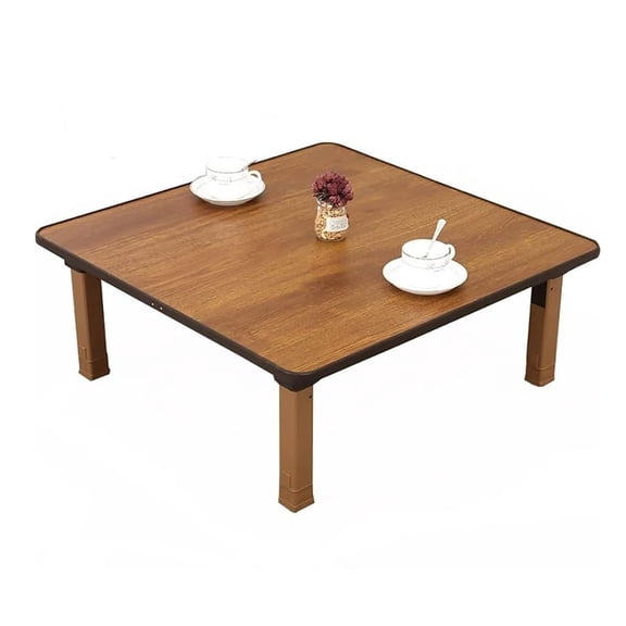 Standard Brown Japanese-Style Square Folding Low Table For Floor Seating Bedroom Tea Room 60x60cm