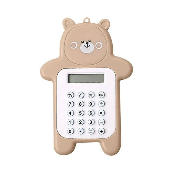 Standard Calculator 12 Digit Cute Bear Calculator, Basic Button Battery Powered, Handheld Calculator Schools And Children Can Choose Pink, Yellow, Blue, Cyan And Brown. ,on Clearance