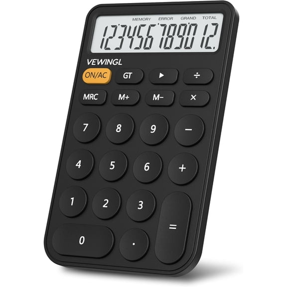 Standard Calculator, 12 Digit Large Display Desktop Calculator with Big Buttons for Office, School, Home & Business
