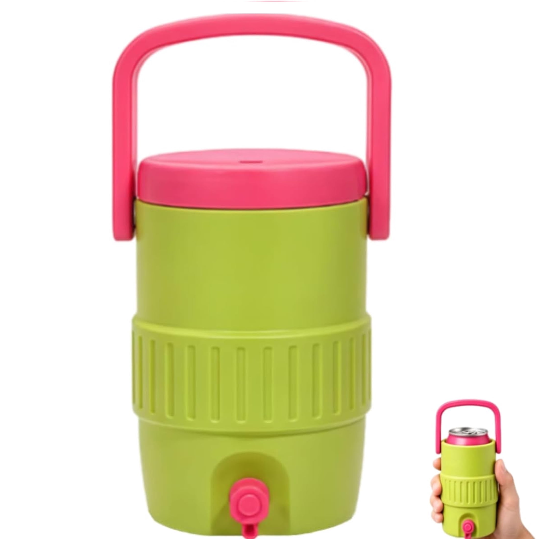 Standard Can Drink Holder, 12oz, 3D Printed Insulated - Slim & Standard Can Sleeve for Beach, Soda Beer (green)