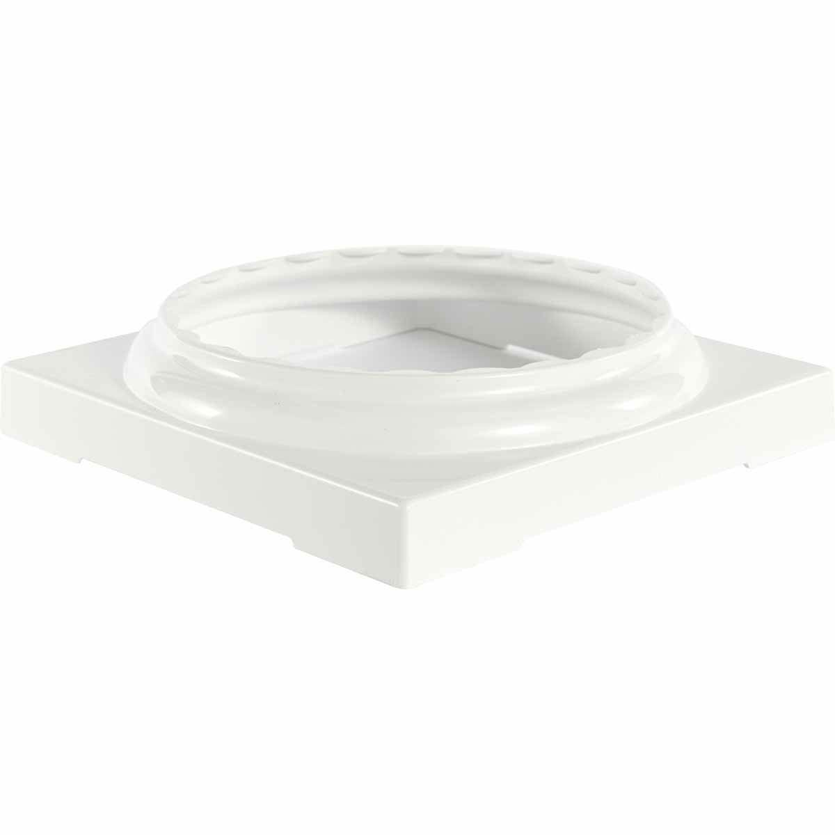 Standard Capital & Base for 18" Endura-Aluminum Fluted Round Columns, Textured White Finish