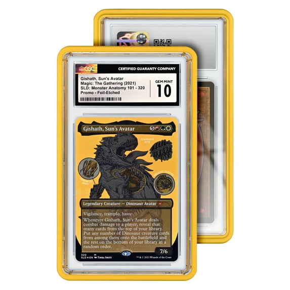 GradedGuard CGC Card Slab Protector Case, Standard CGC Size, Impact Resistant TPU Holder, Drop & Scratch Proof Frame for Graded Sports TCG Collectible Trading Cards - Yellow