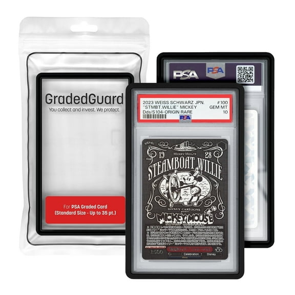 GradedGuard PSA Card Slab Protector Case, Standard PSA Size, Impact Resistant TPU Holder, Drop & Scratch Proof Frame for Graded Sports TCG Collectible Trading Cards - Black
